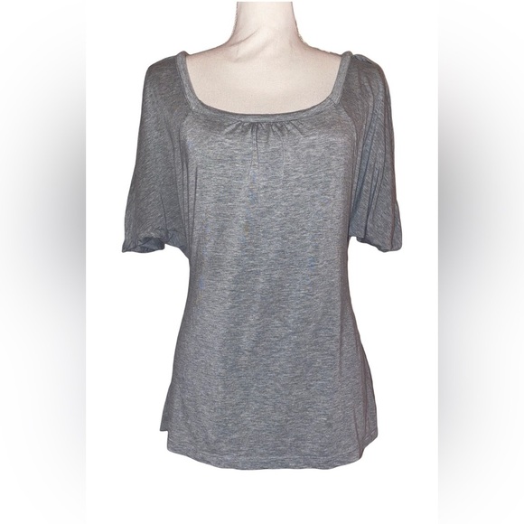 Ann Taylor LOFT Women’s Large Tie Back Soft Tee W/Shoulder Slit in GRY - Picture 1 of 7